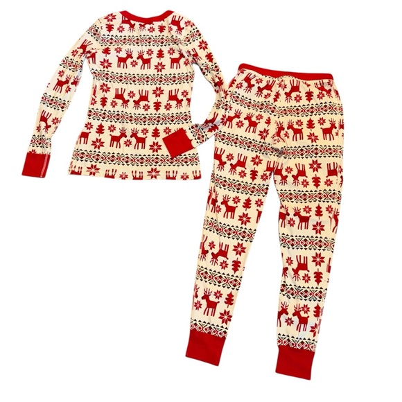 Hannah Anderson Christmas Pj Set women's Size Small Organic Cotton Dear Deer - Picture 9 of 12